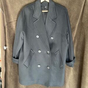 Vintage Gemini Black 100% Wool double breasted Peacoat  size 10